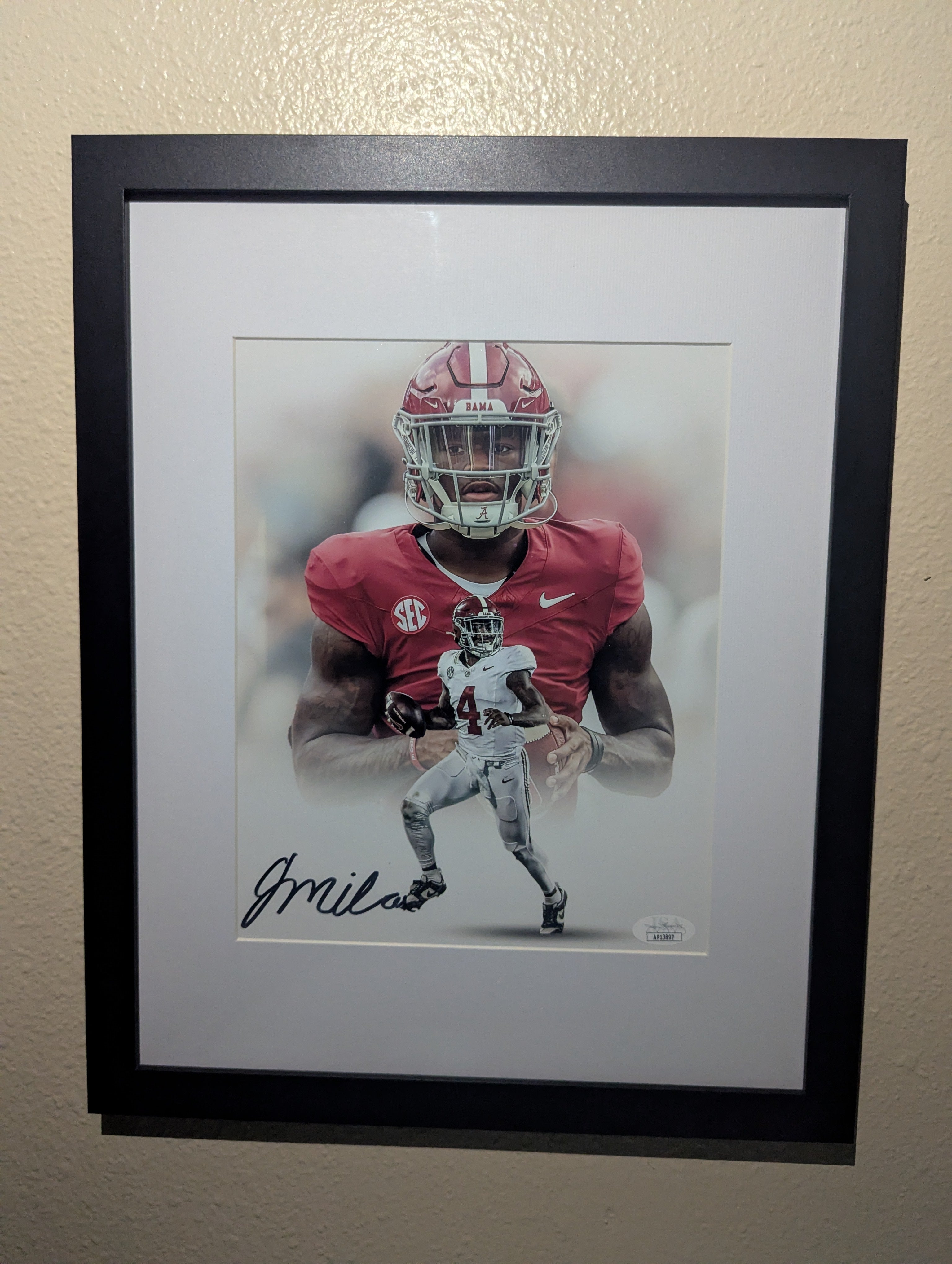 Signed Jalen Milroe 8x10 (JSA)