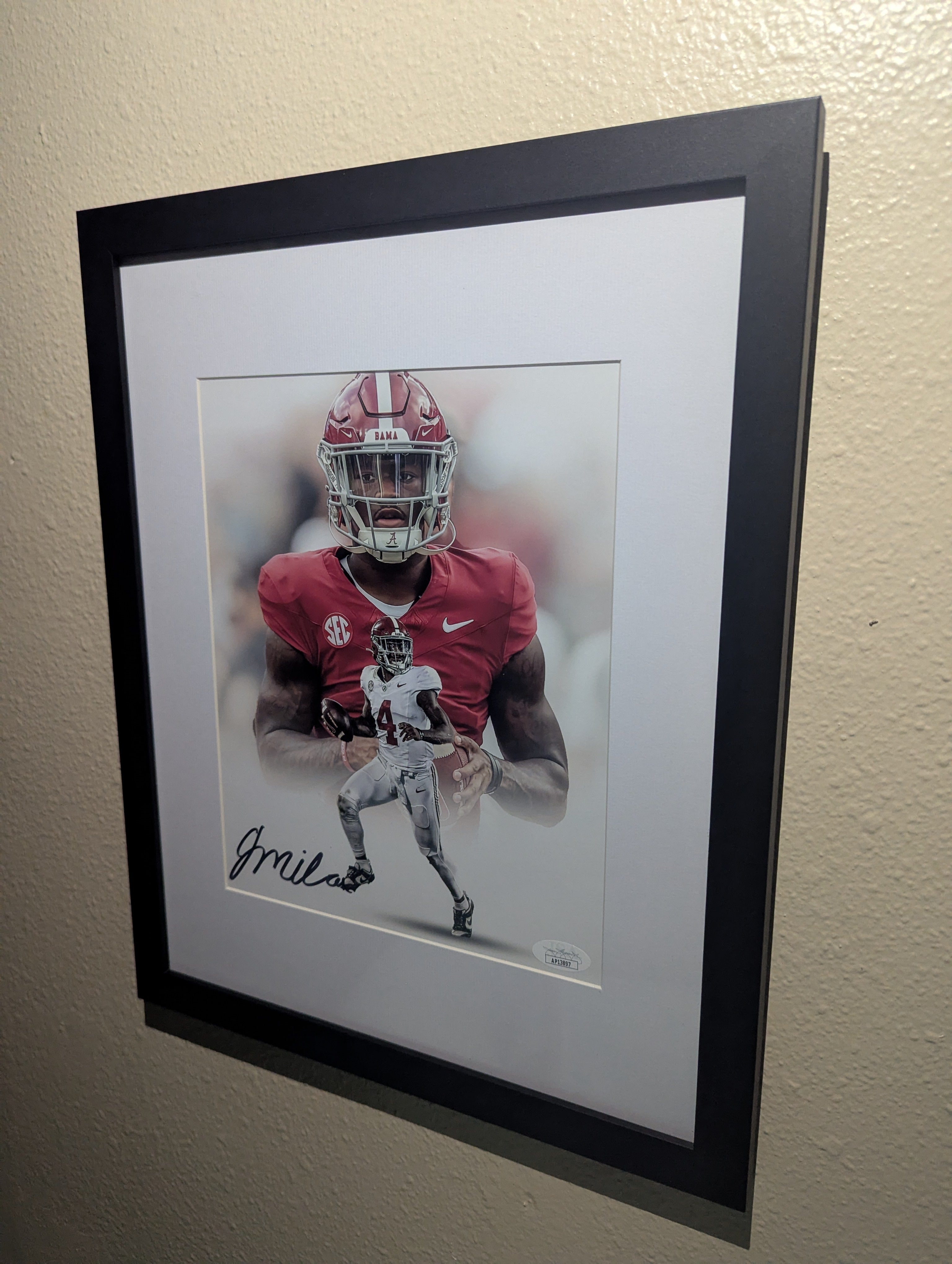 Signed Jalen Milroe 8x10 (JSA)