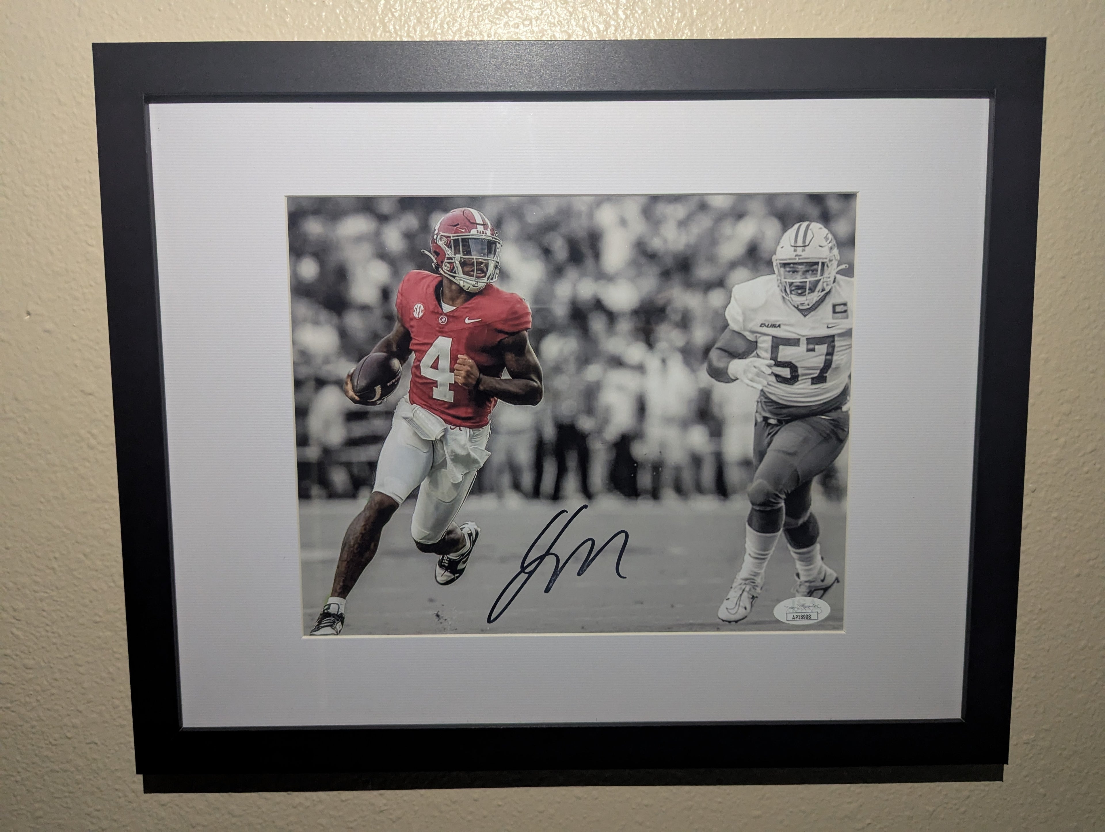 Signed Jalen Milroe 8x10 (JSA)