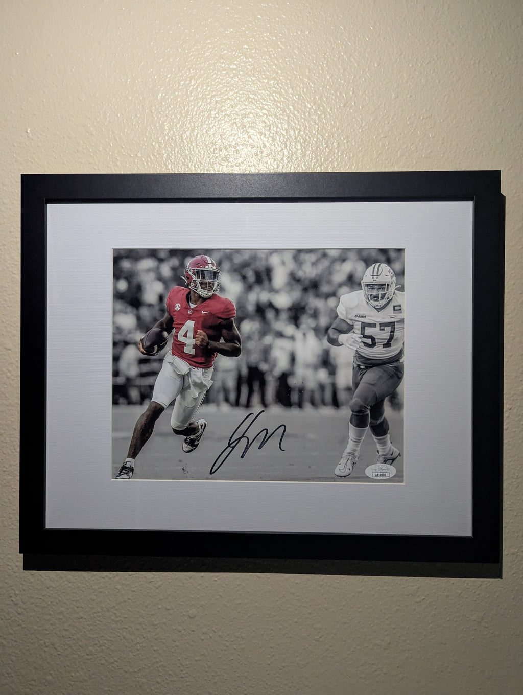 Signed Jalen Milroe 8x10 (JSA)