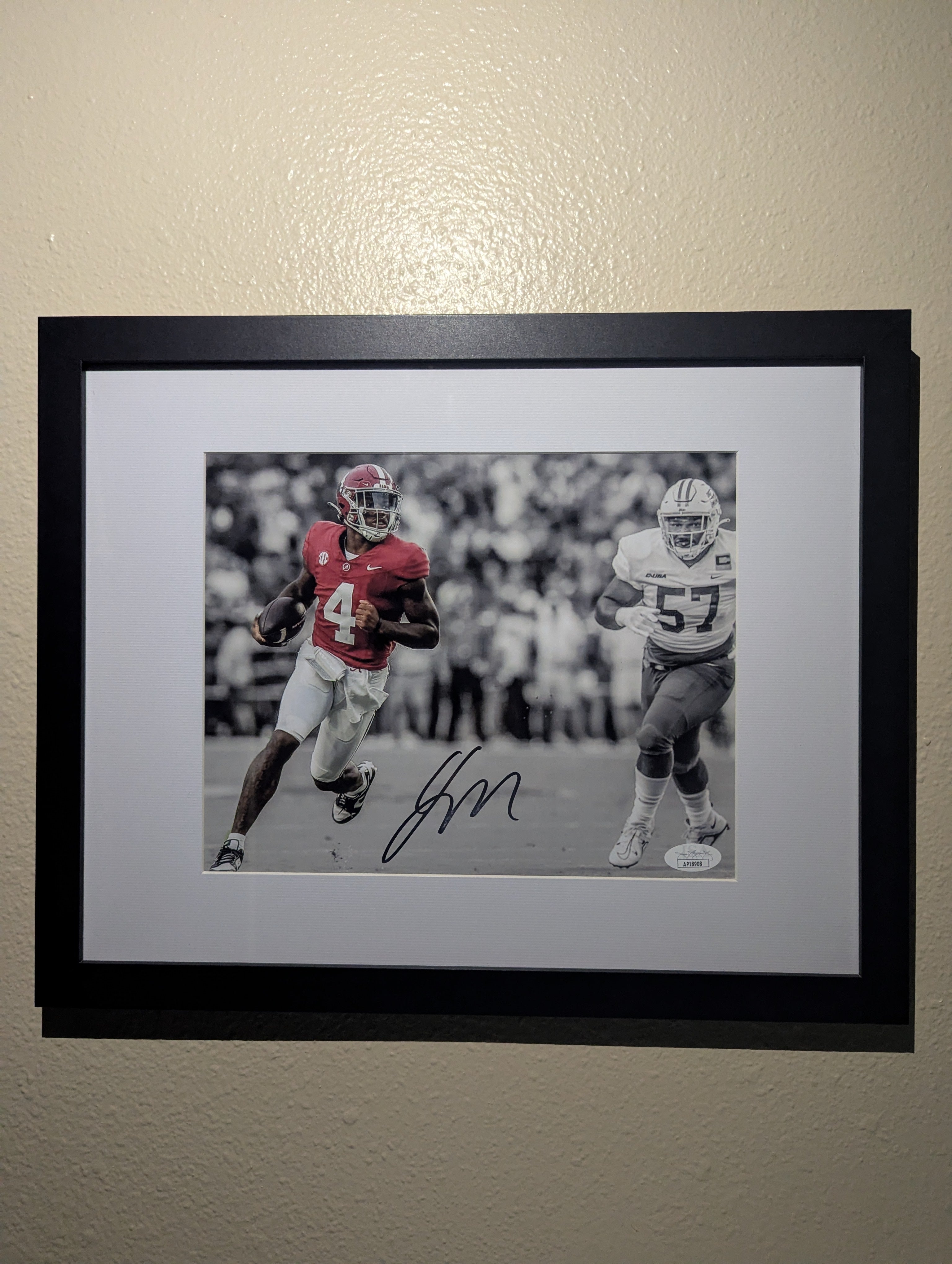 Signed Jalen Milroe 8x10 (JSA)