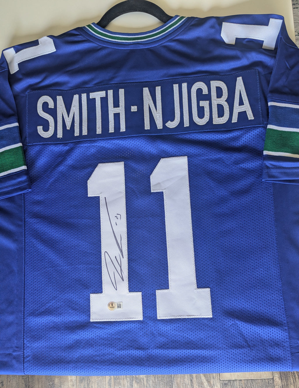 Signed Jaxon Smith-Njigba Custom Jersey (Beckett)