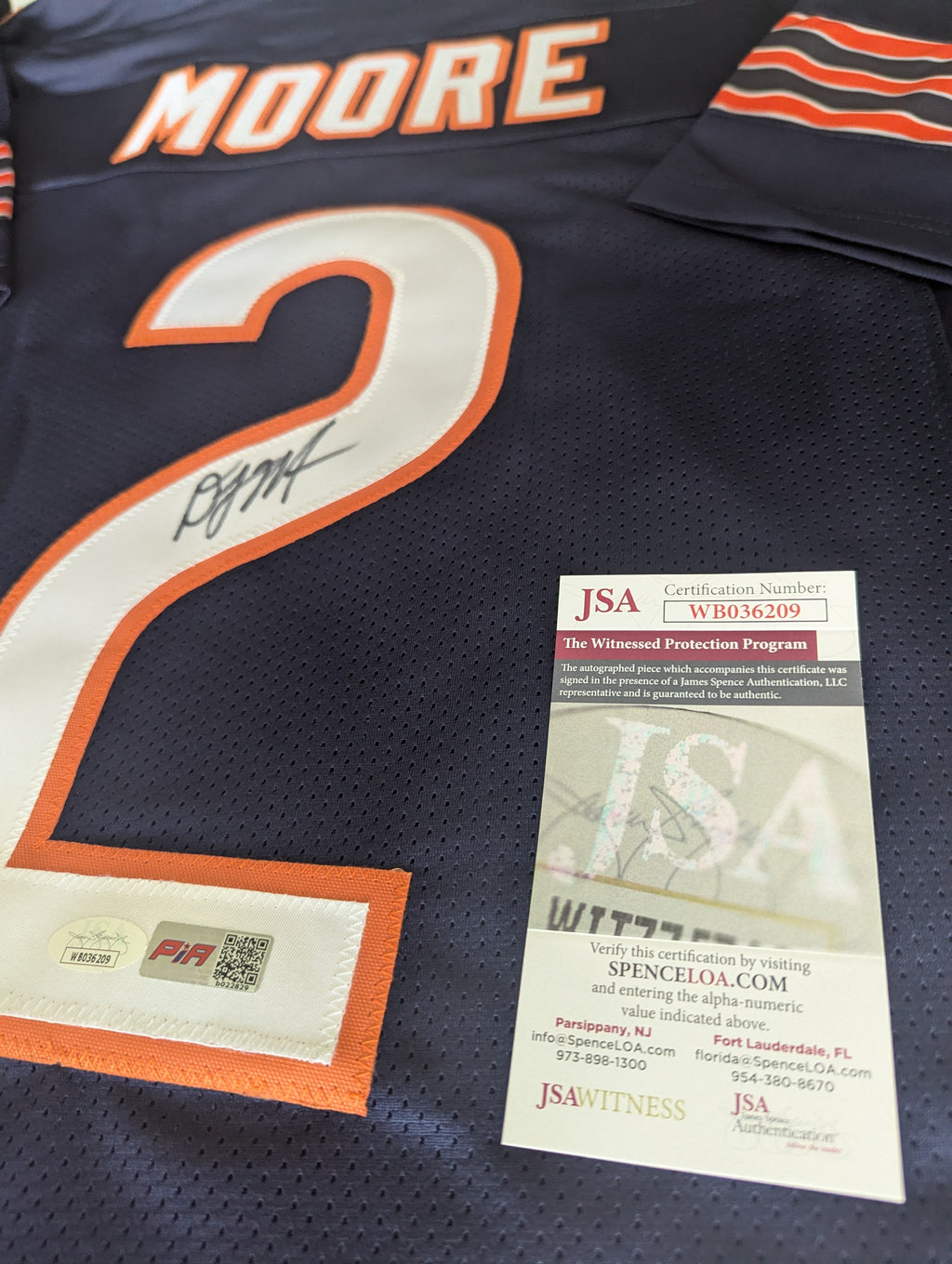 Signed DJ Moore Custom Jersey (JSA)