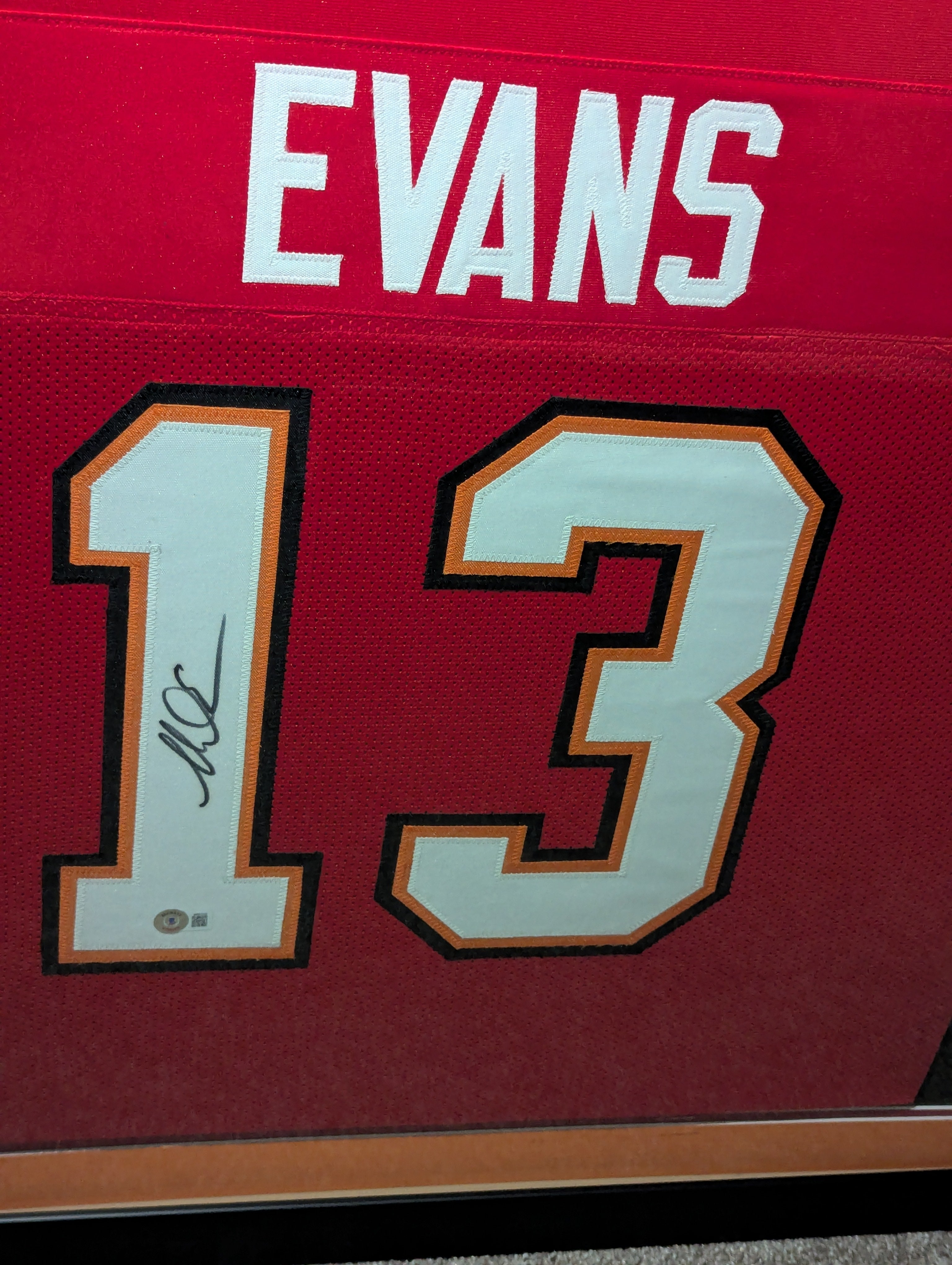 Framed Signed Mike Evans Jersey 35"x43" (Beckett)