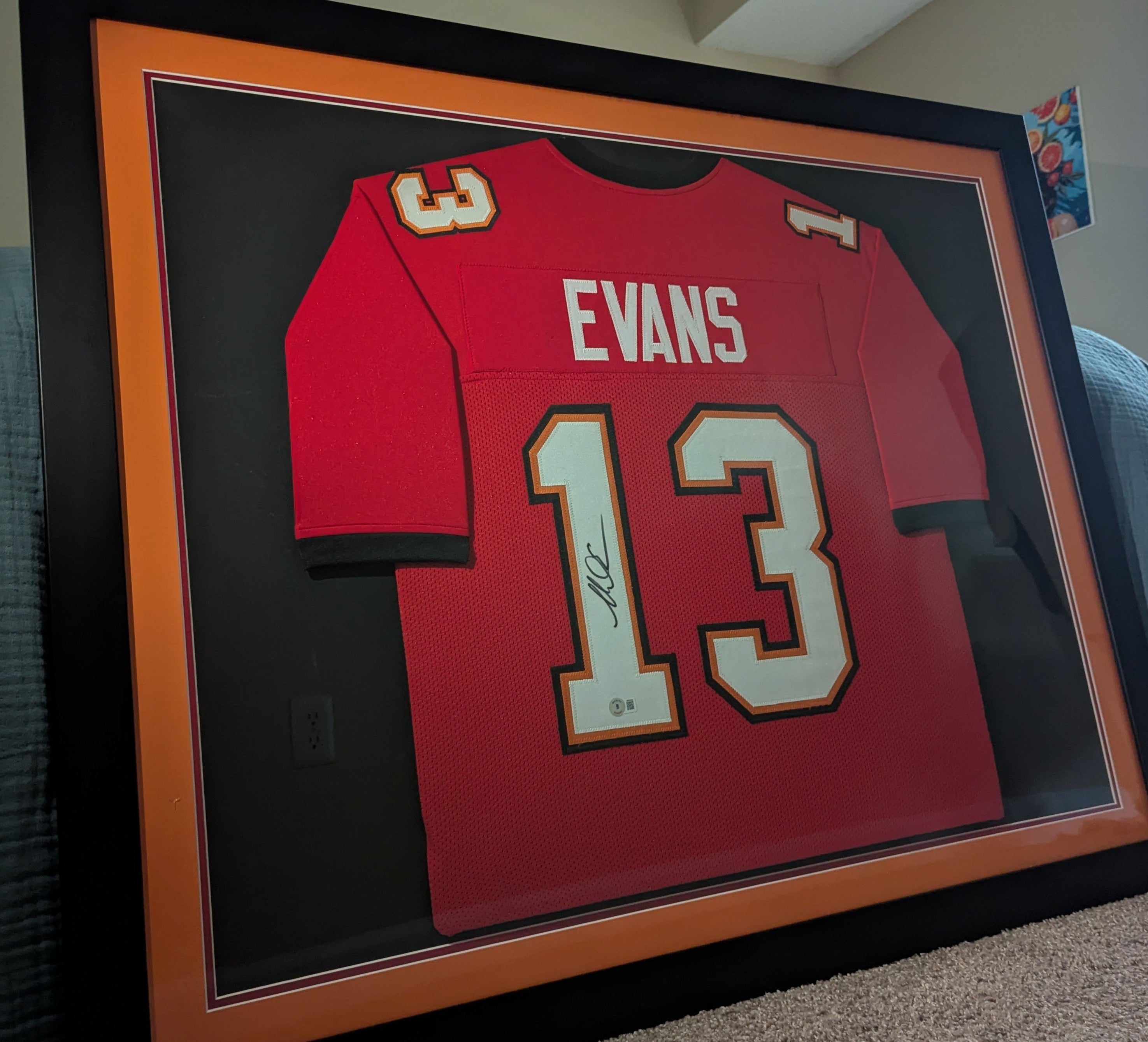Framed Signed Mike Evans Jersey 35"x43" (Beckett)