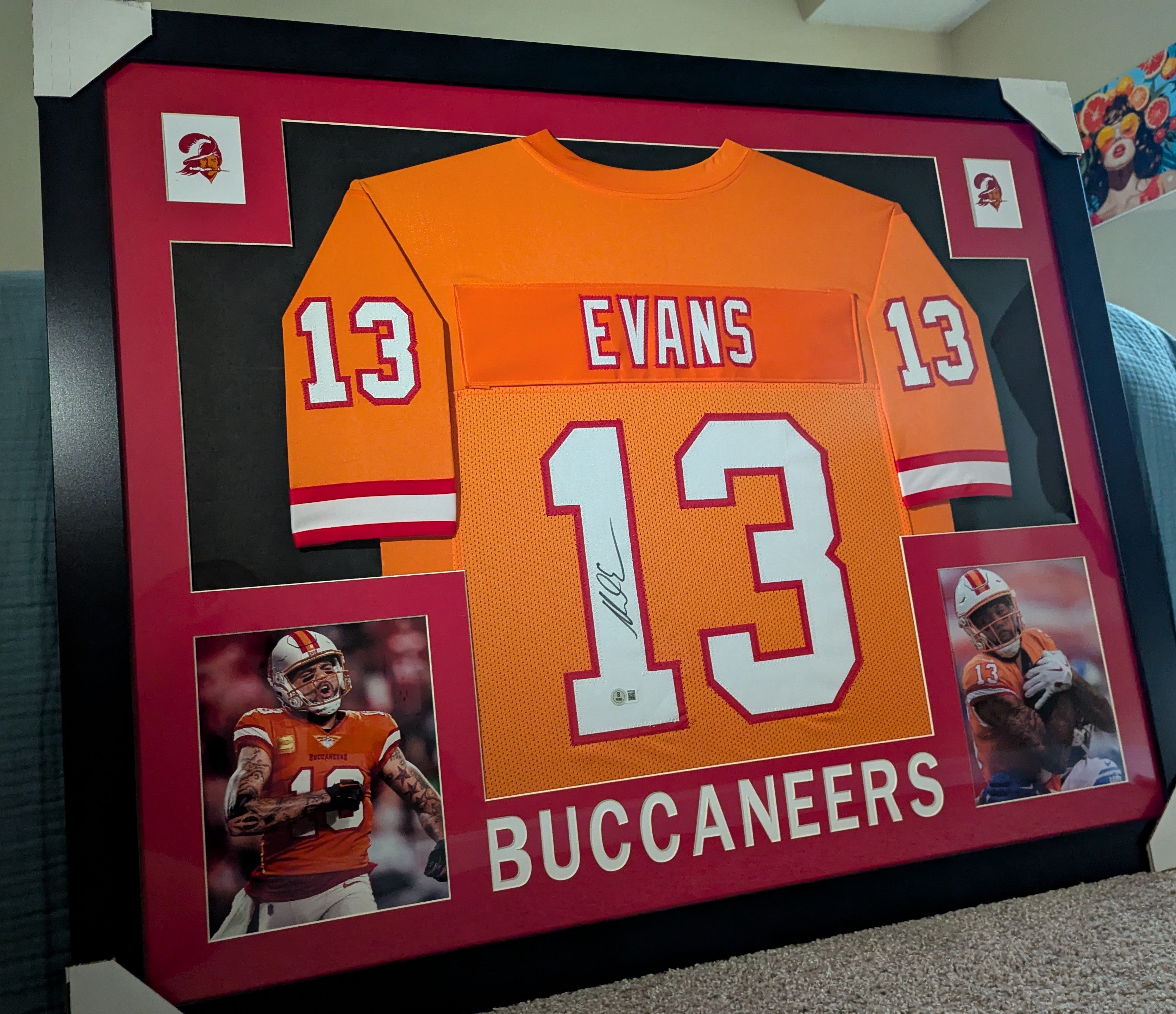 Framed Signed Mike Evans Jersey 35"x43" (Beckett)