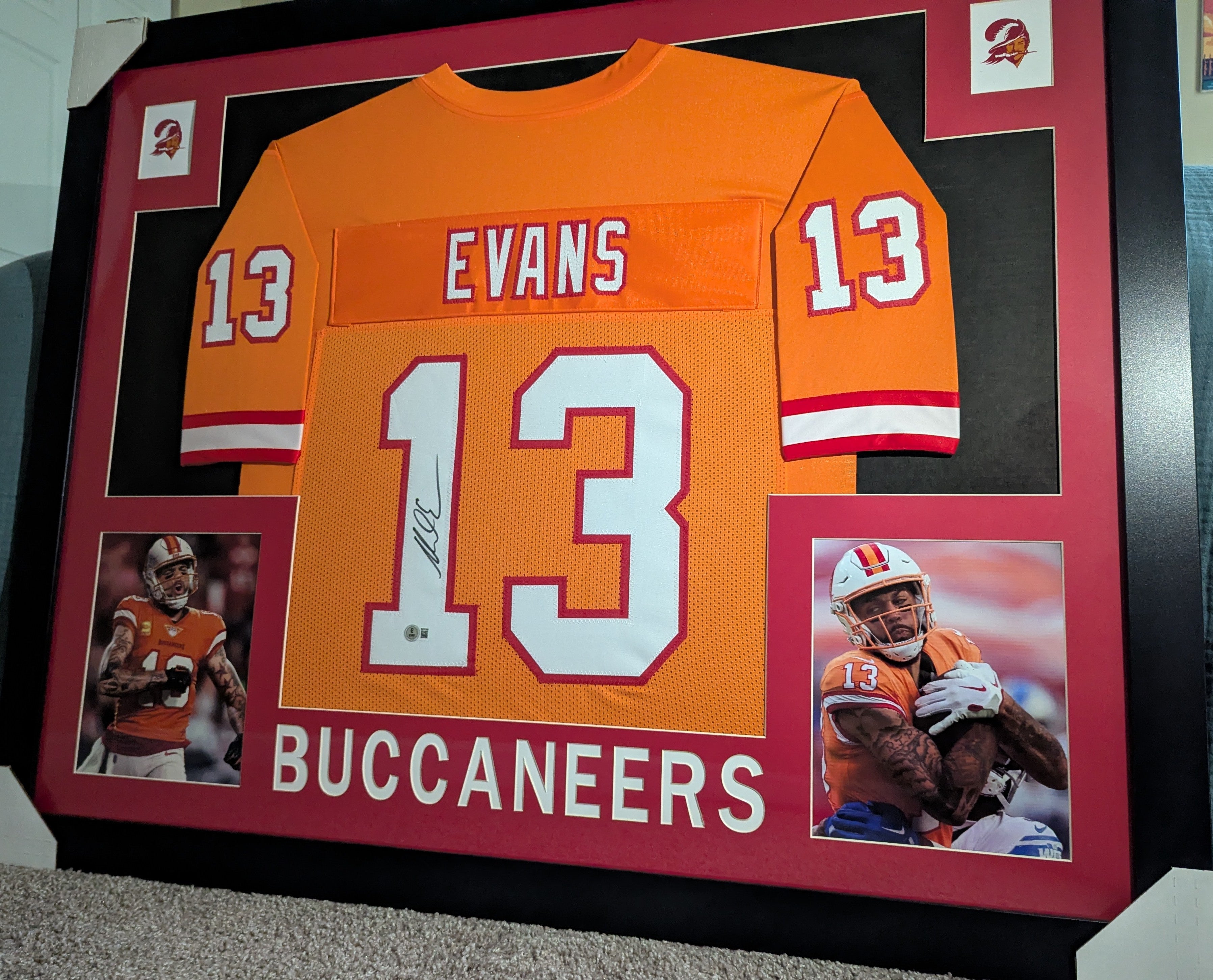 Framed Signed Mike Evans Jersey 35"x43" (Beckett)