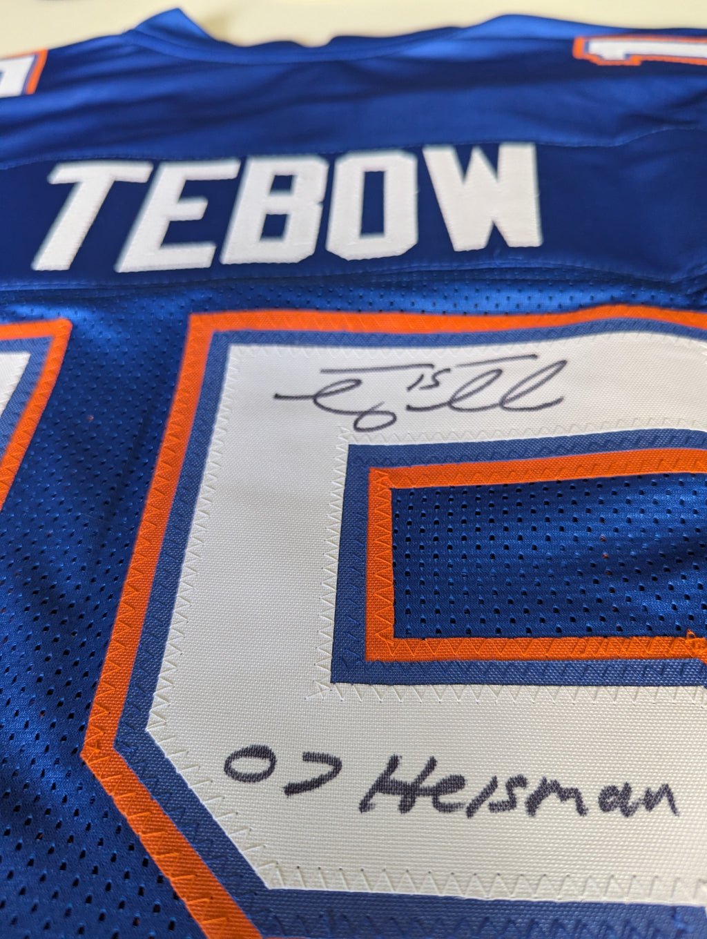 Signed Tim Tebow "07 Heisman" Custom Jersey (Tebow)