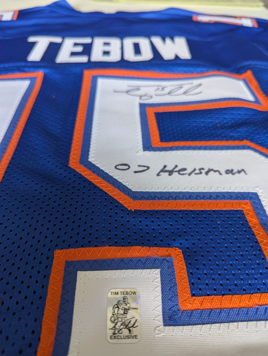Signed Tim Tebow "07 Heisman" Custom Jersey (Tebow)