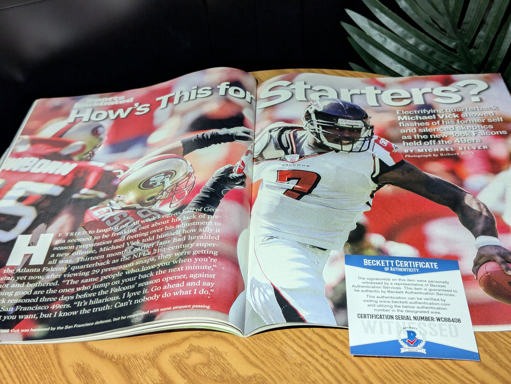 Unframed Signed Mike Vick Magazine (Beckett)