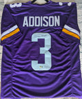 Signed Jordan Addison Custom Jersey (Beckett)