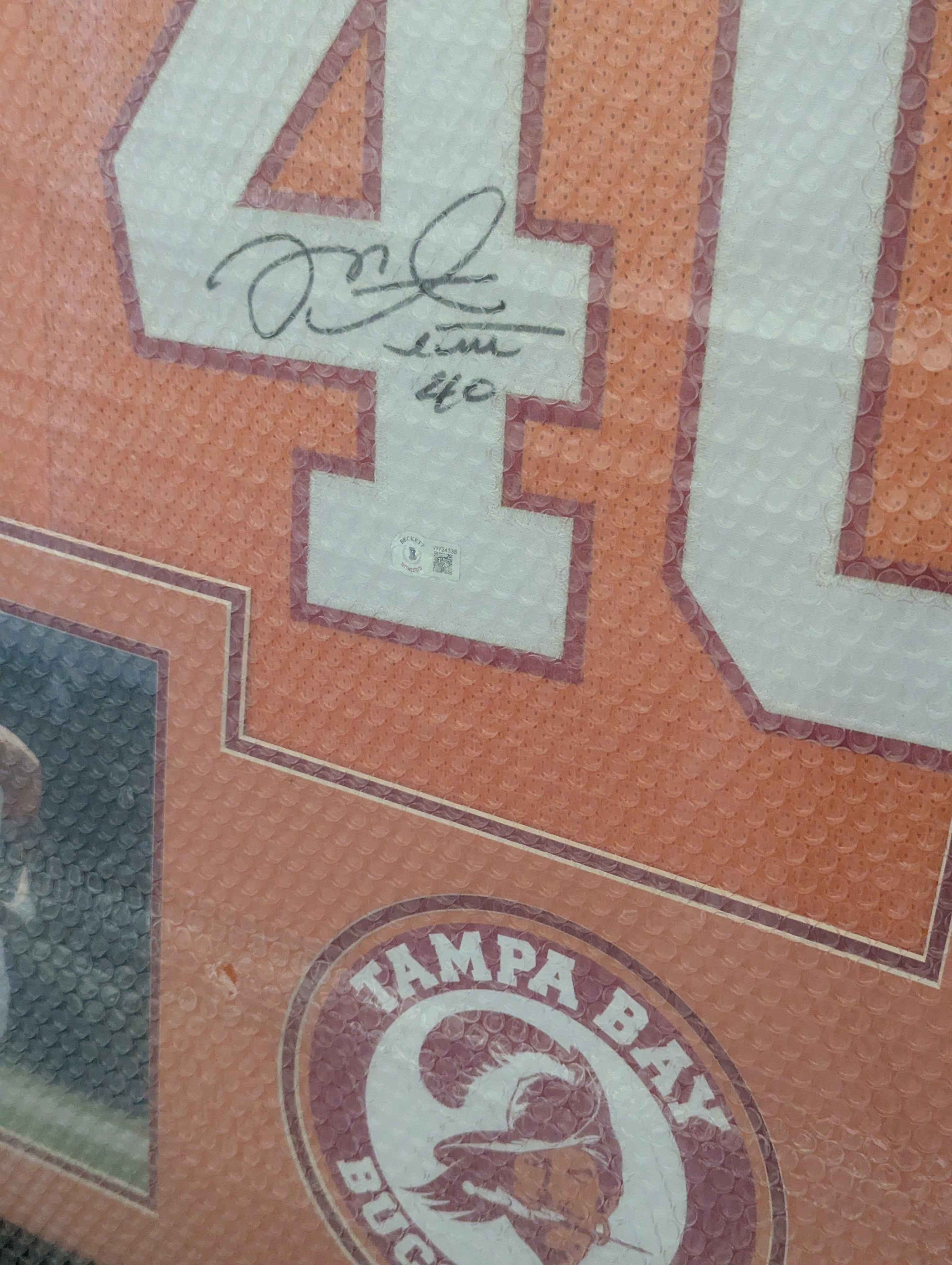 Framed Mike Alstott Signed Jersey - 43"x35" (Beckett)