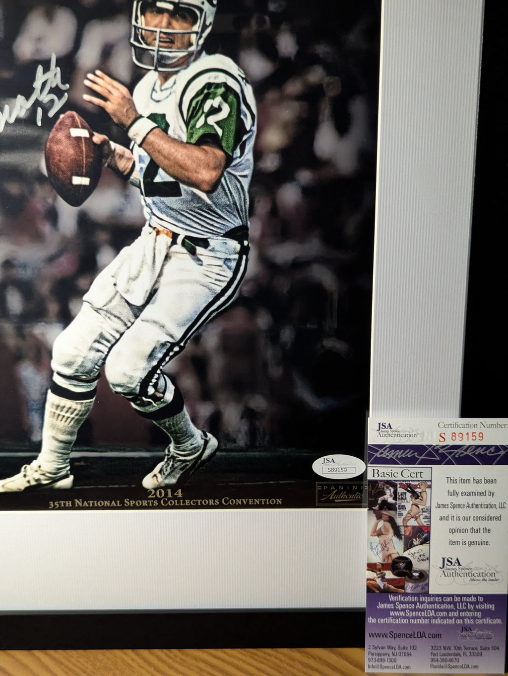 Signed Joe Namath 8x10 (JSA)