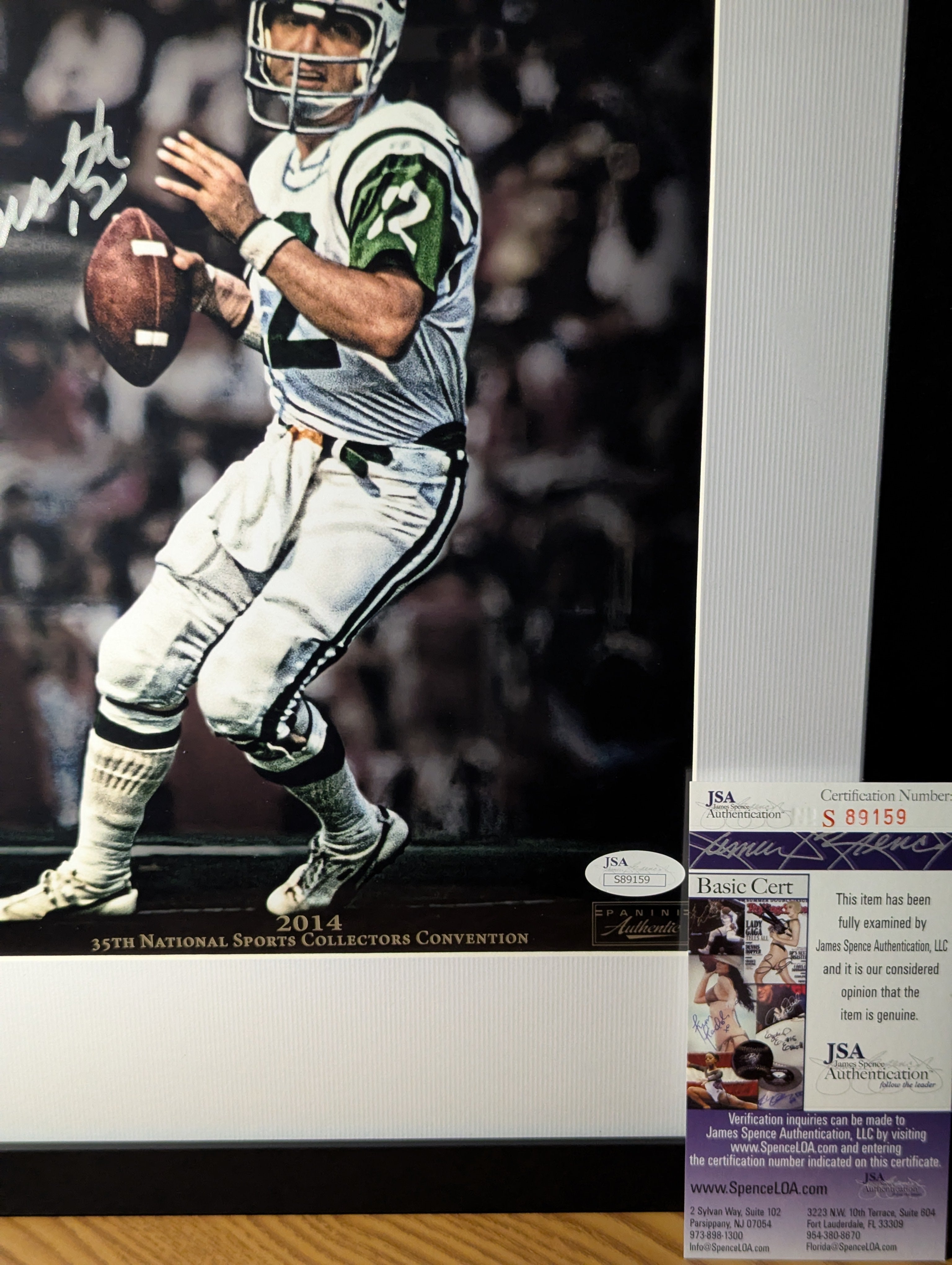 Signed Joe Namath 8x10 (JSA)