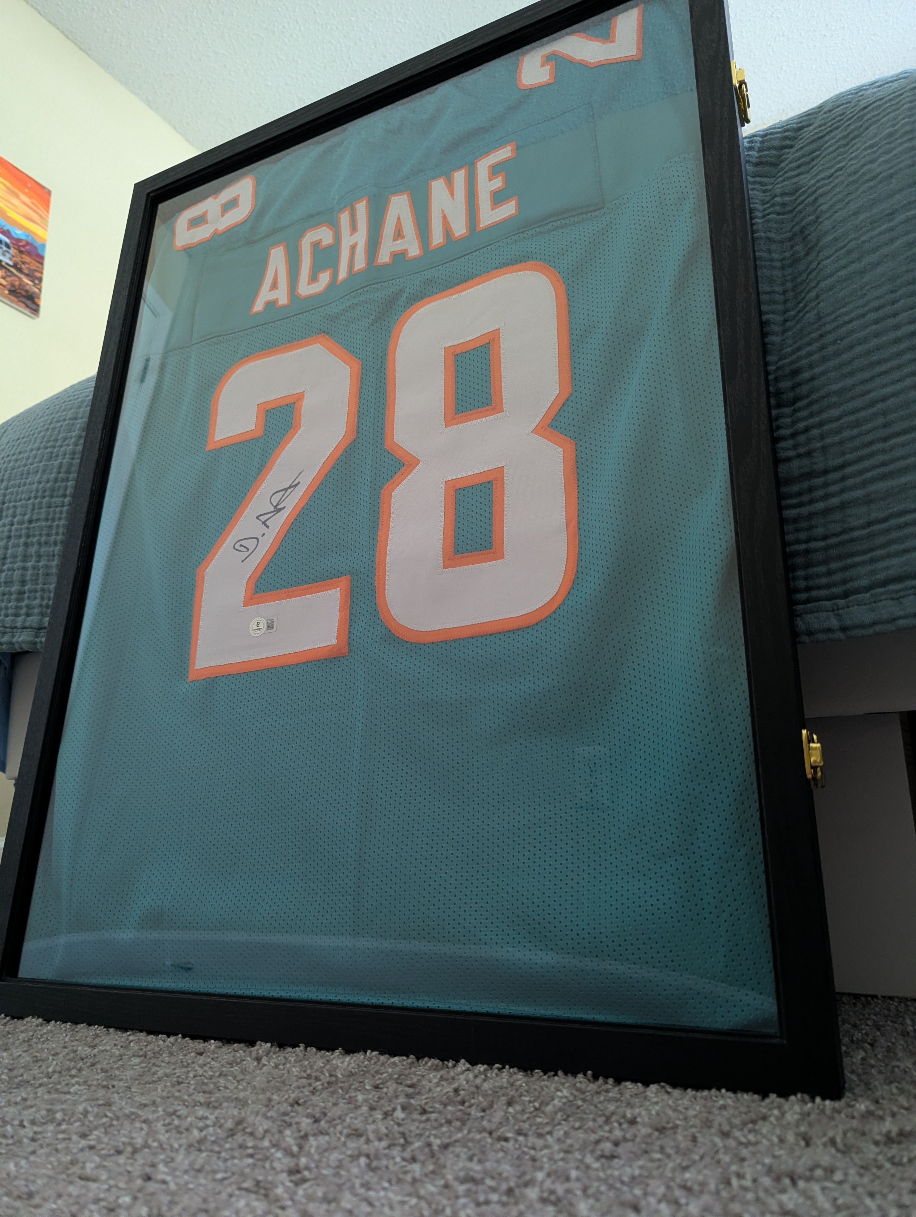 Signed De'Von Achane Custom Jersey (Beckett)
