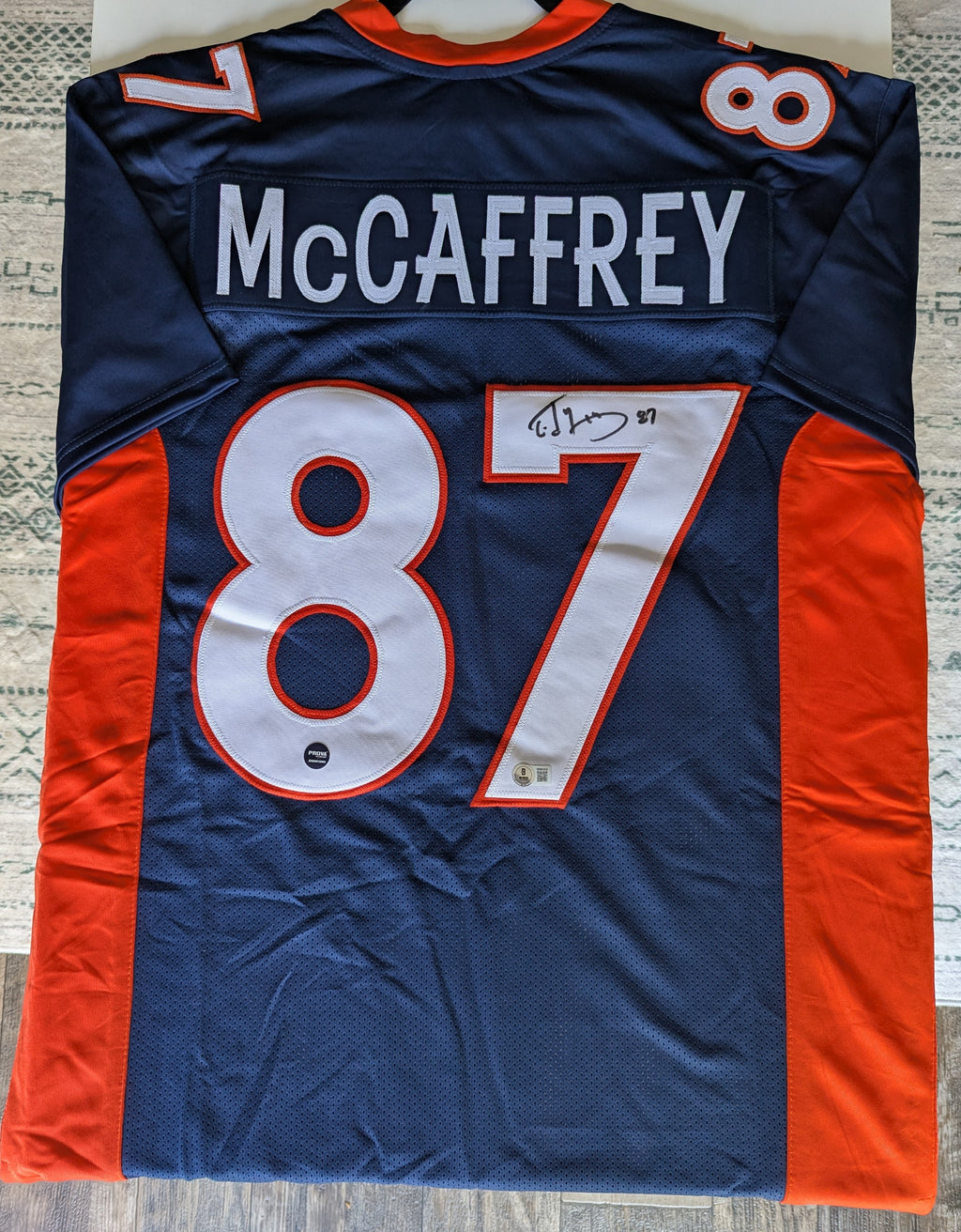 Signed Ed McCaffrey Custom Jersey (Beckett)