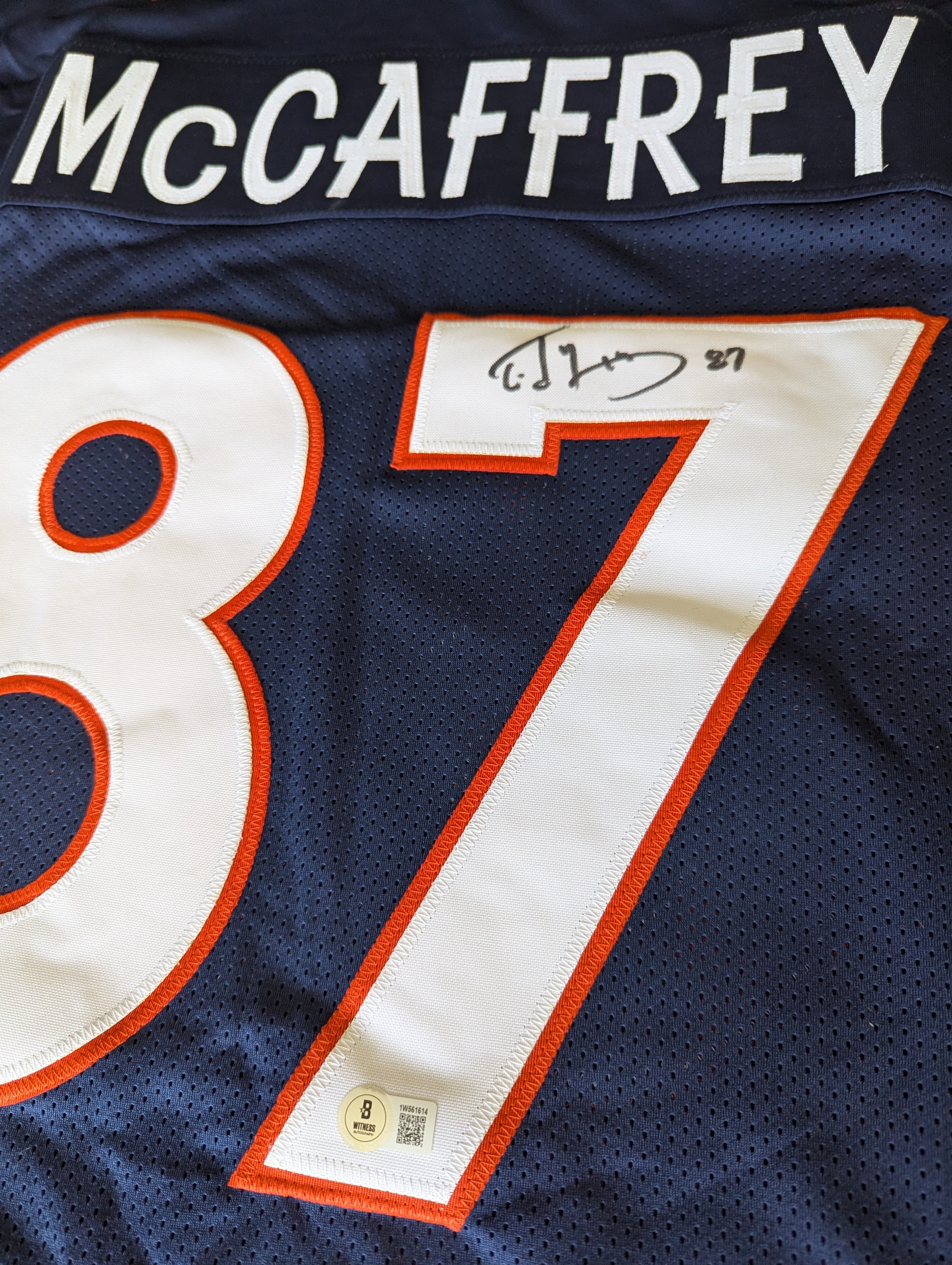 Signed Ed McCaffrey Custom Jersey (Beckett)