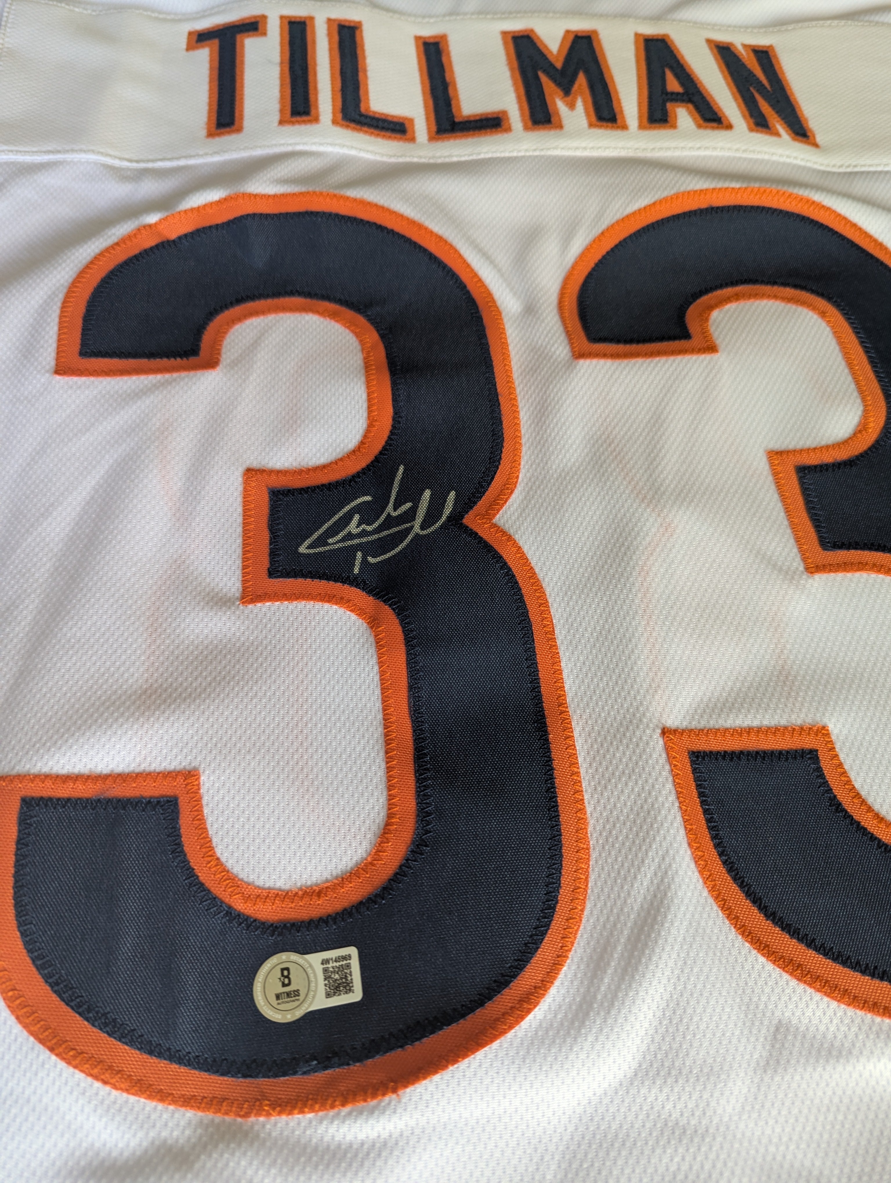 Signed Charles "Peanut" Tillman Custom Jersey (Beckett)