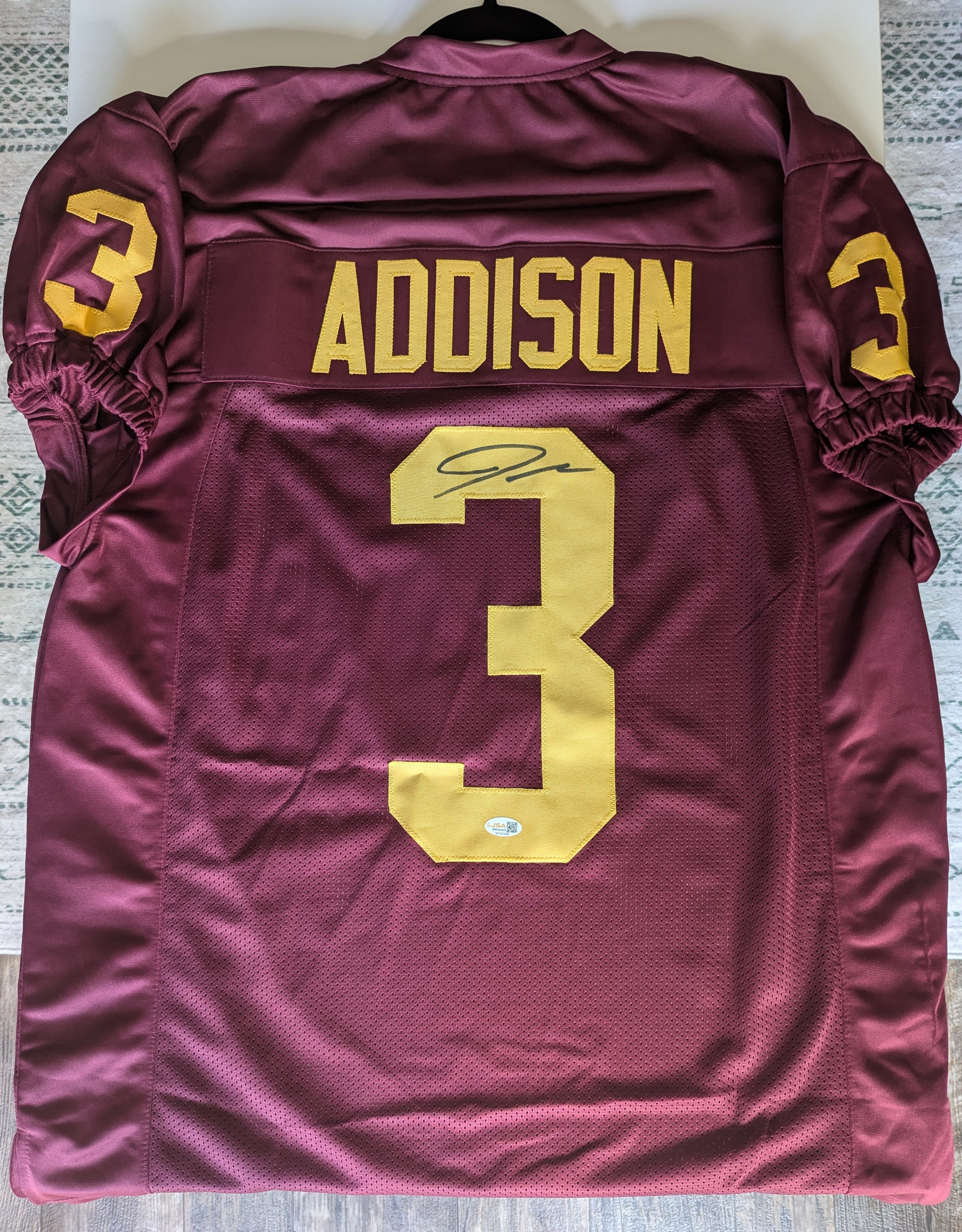 Signed Jordan Addison Custom Jersey (JSA)
