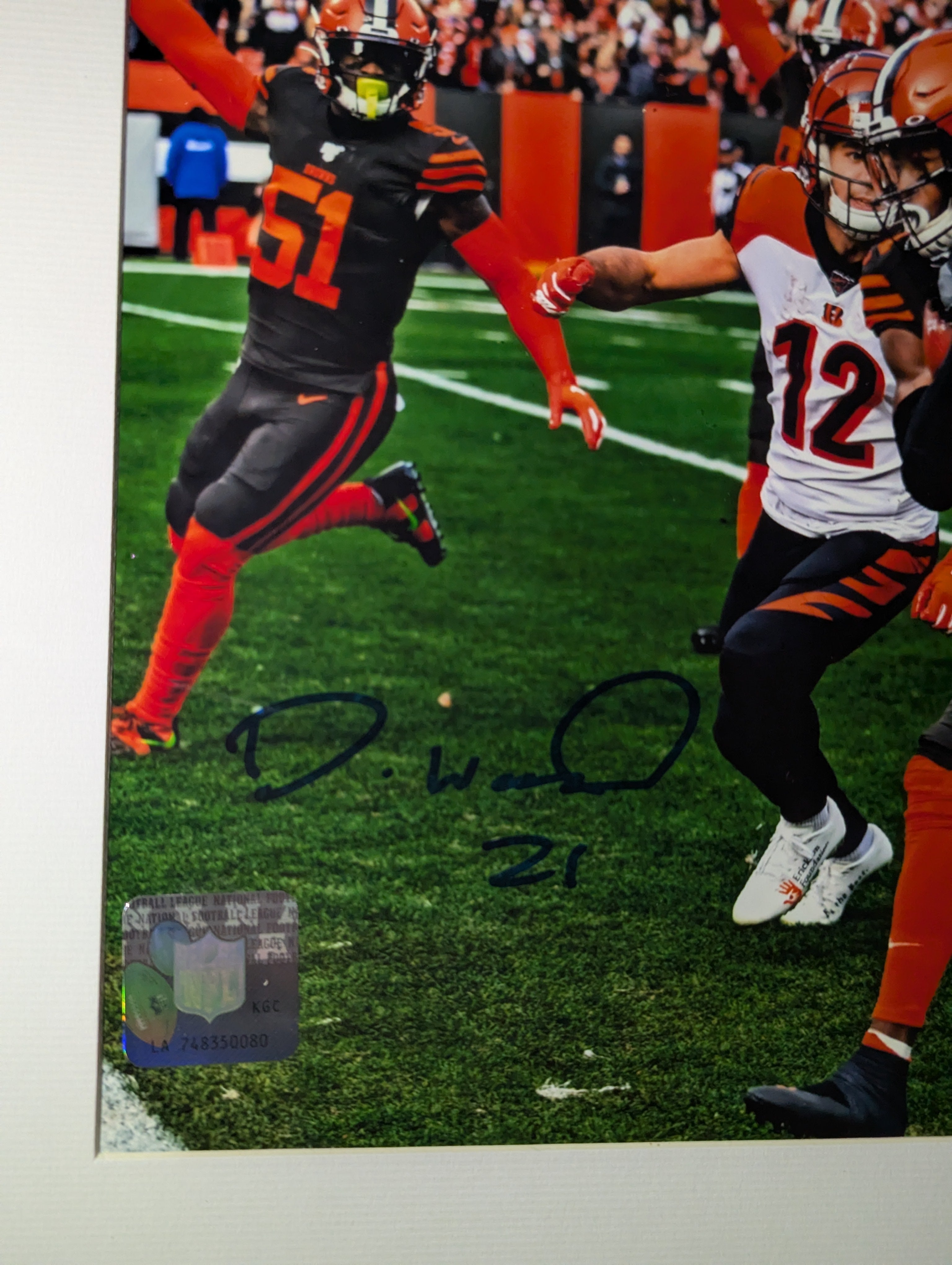 Signed Denzel Ward 8x10 (JSA)