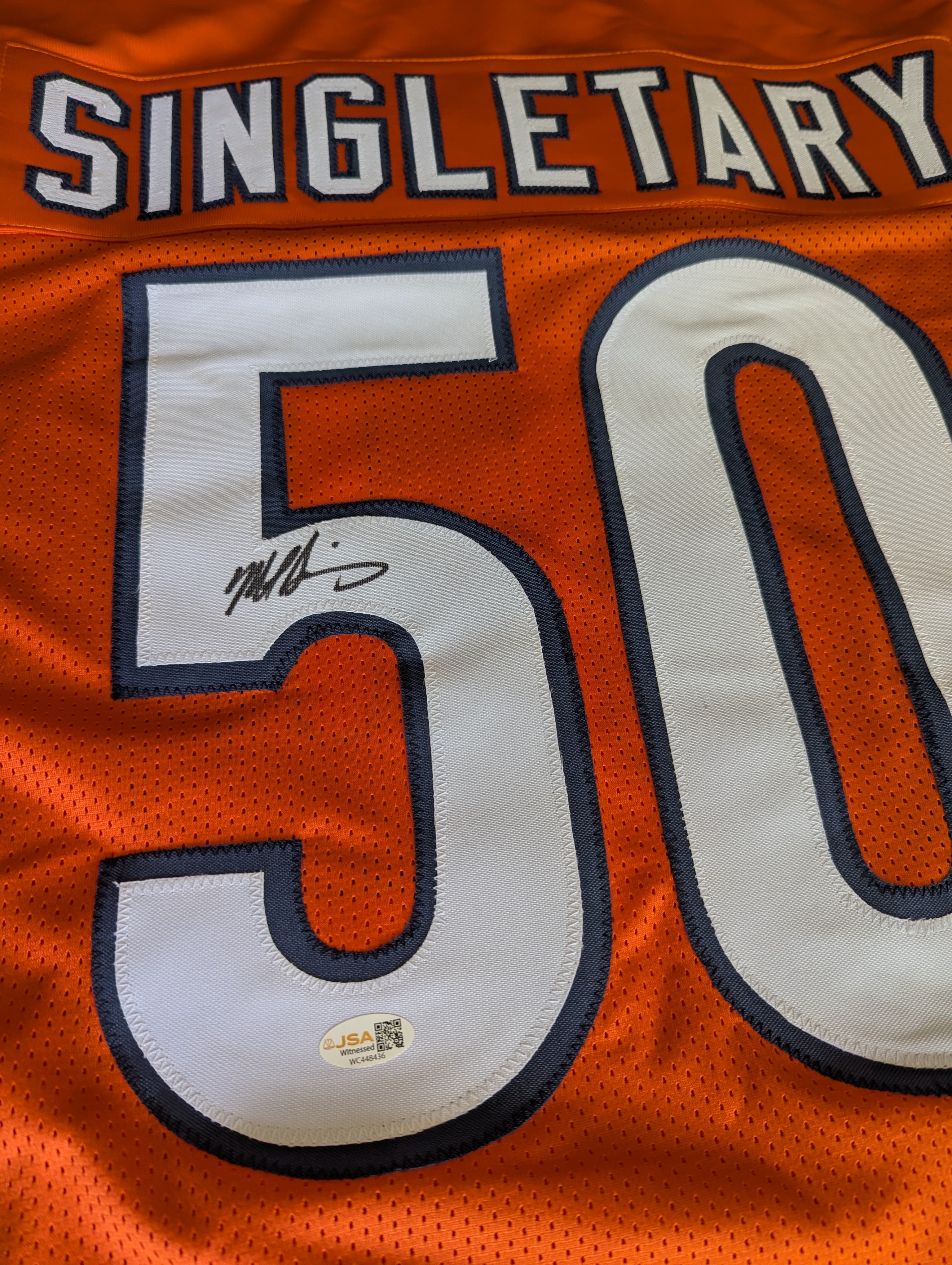 Signed Mike Singletary Custom Jersey (JSA)
