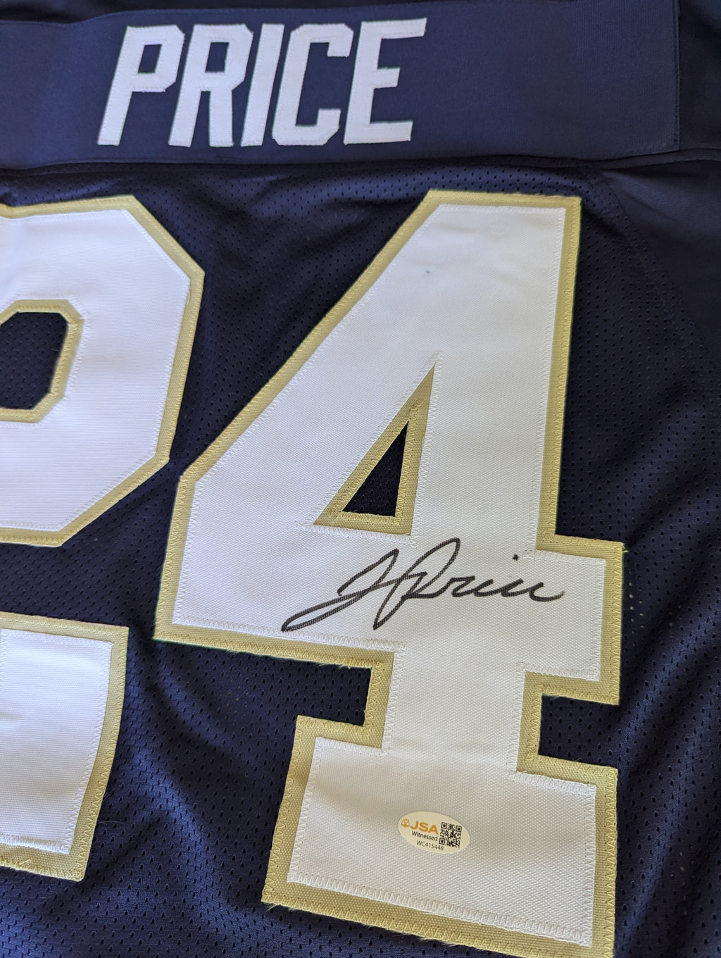 Signed Jadarian Price Custom Jersey (JSA)