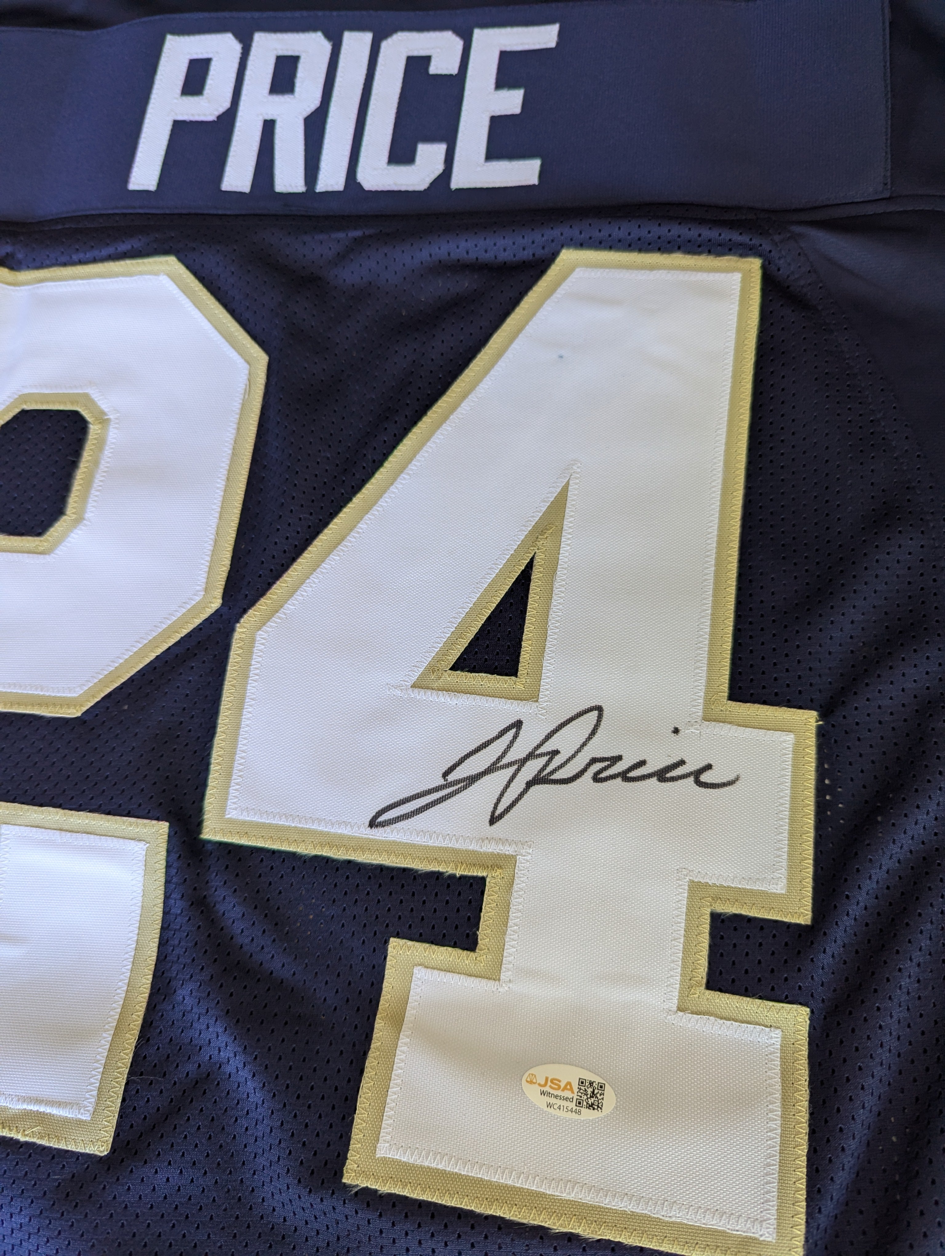 Signed Jadarian Price Custom Jersey (JSA)