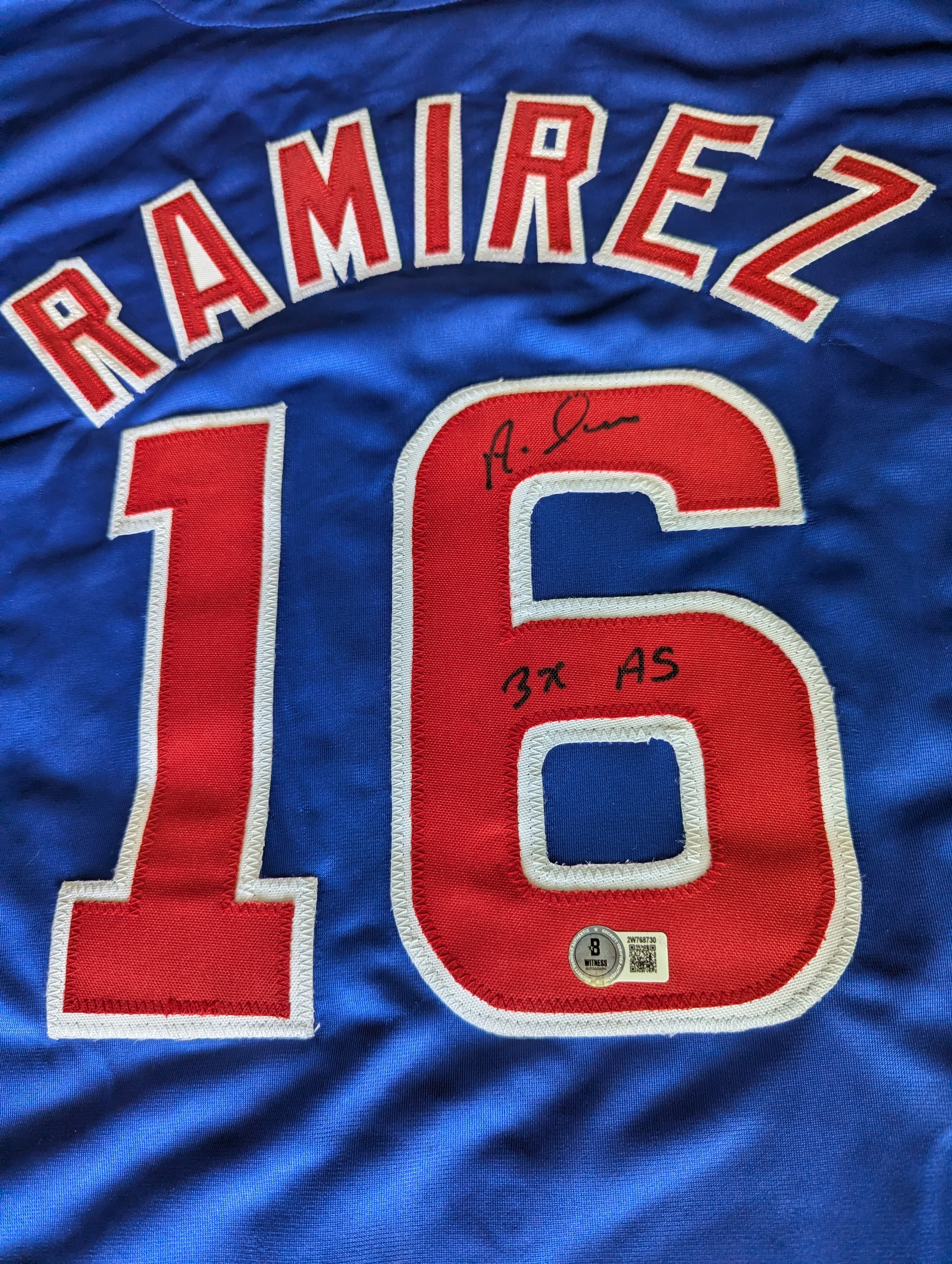 Signed Aramis Ramirez Custom Jersey (Beckett)