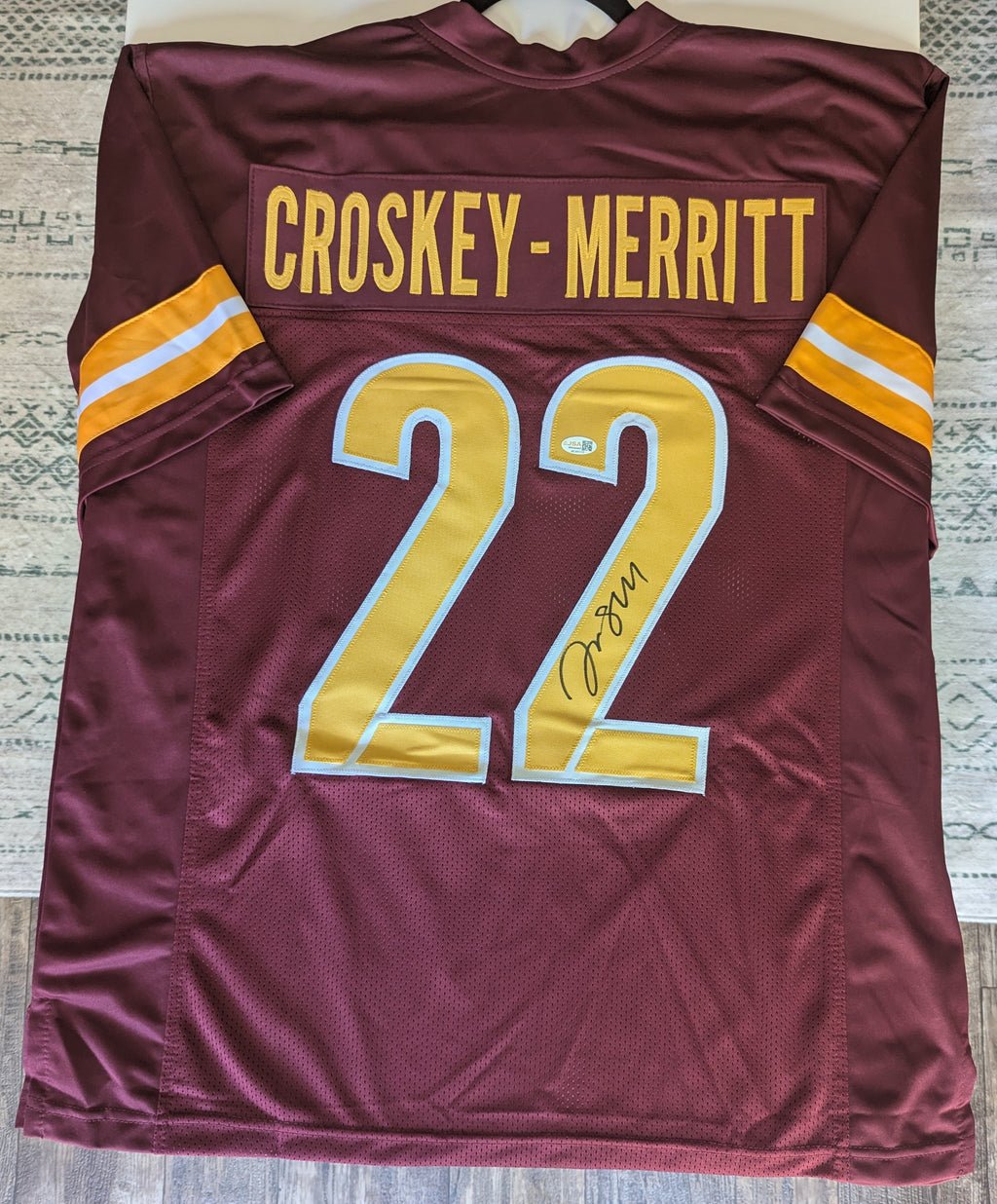 Signed Jacory Croskey-Merritt Custom Jersey (JSA)