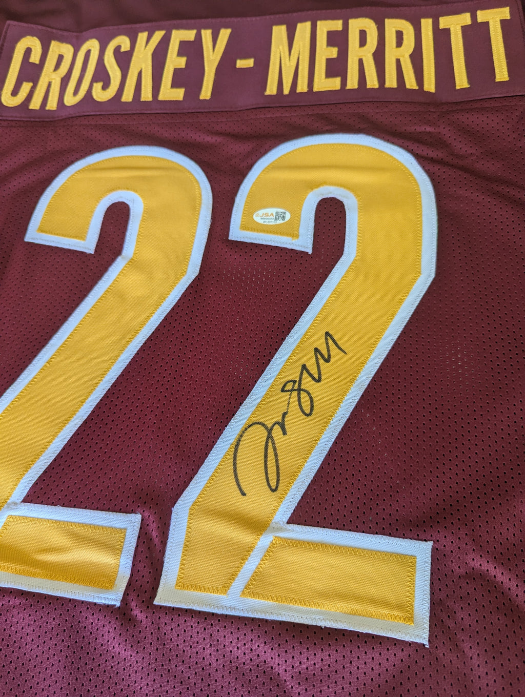 Signed Jacory Croskey-Merritt Custom Jersey (JSA)