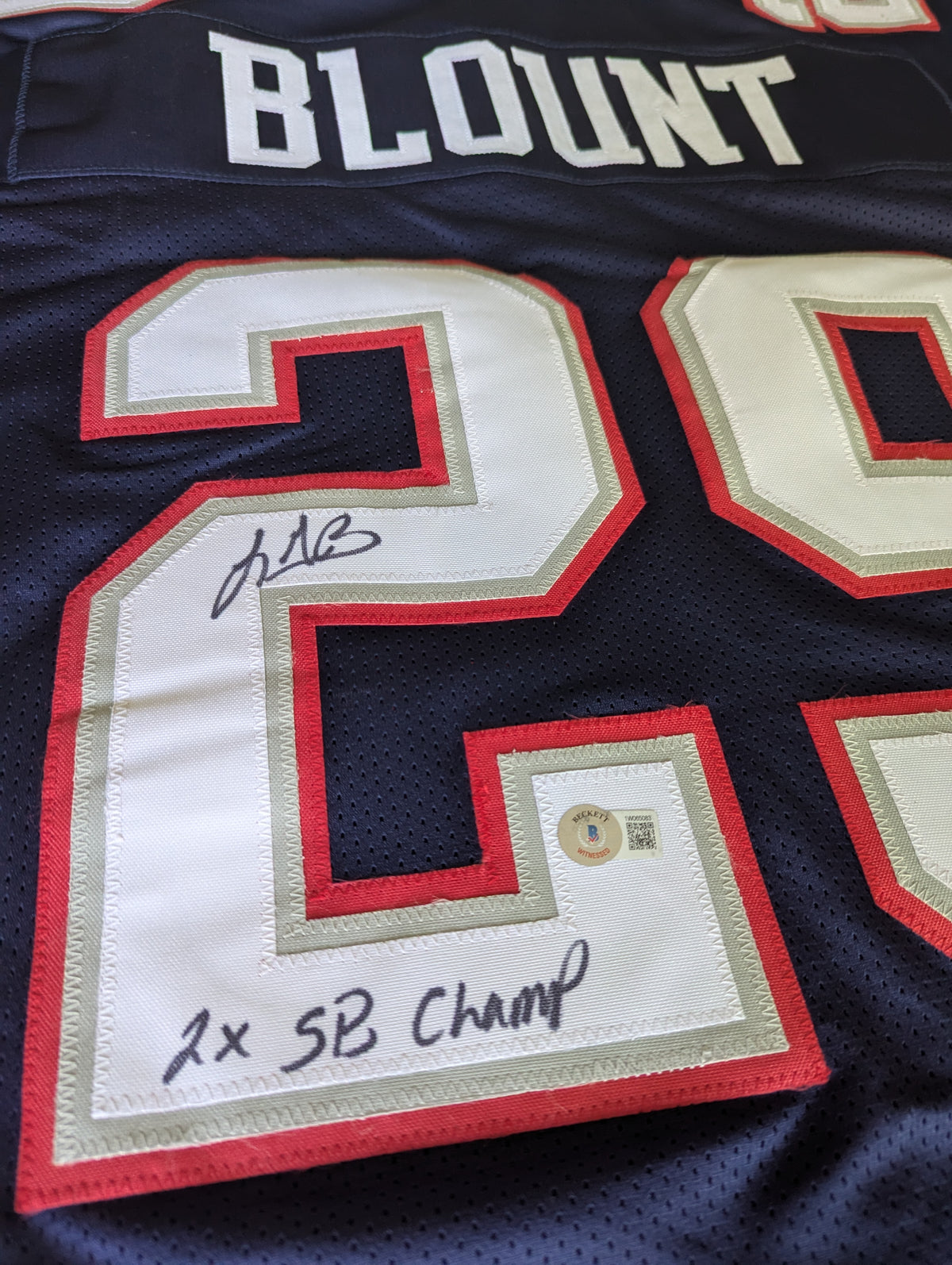 Signed LeGarrette Blount Custom Jersey (Beckett)