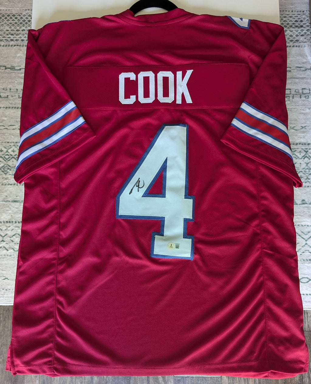 Signed James Cook Custom Jersey (Beckett)