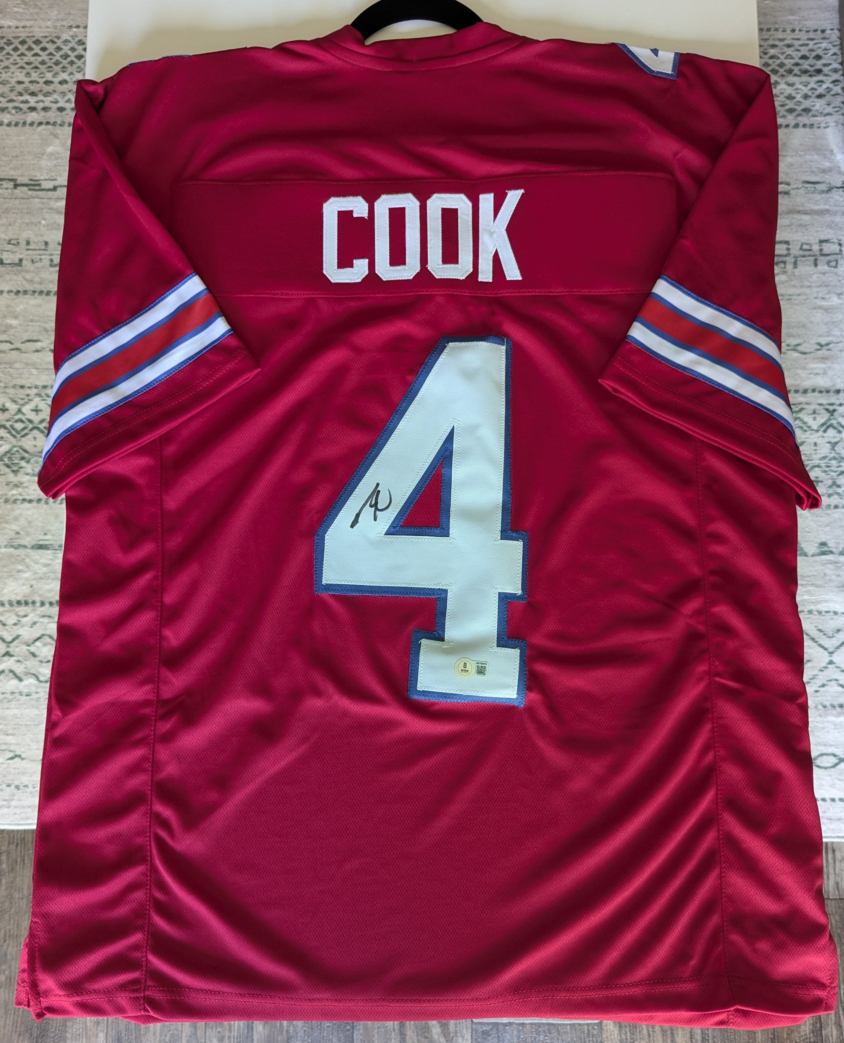 Signed James Cook Custom Jersey (Beckett)