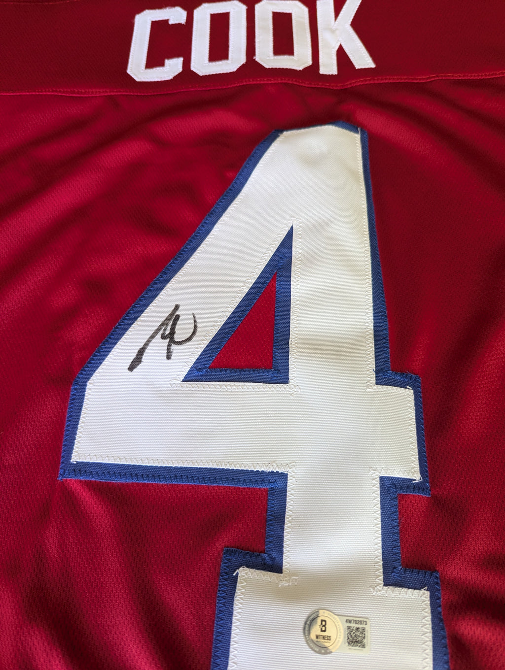 Signed James Cook Custom Jersey (Beckett)