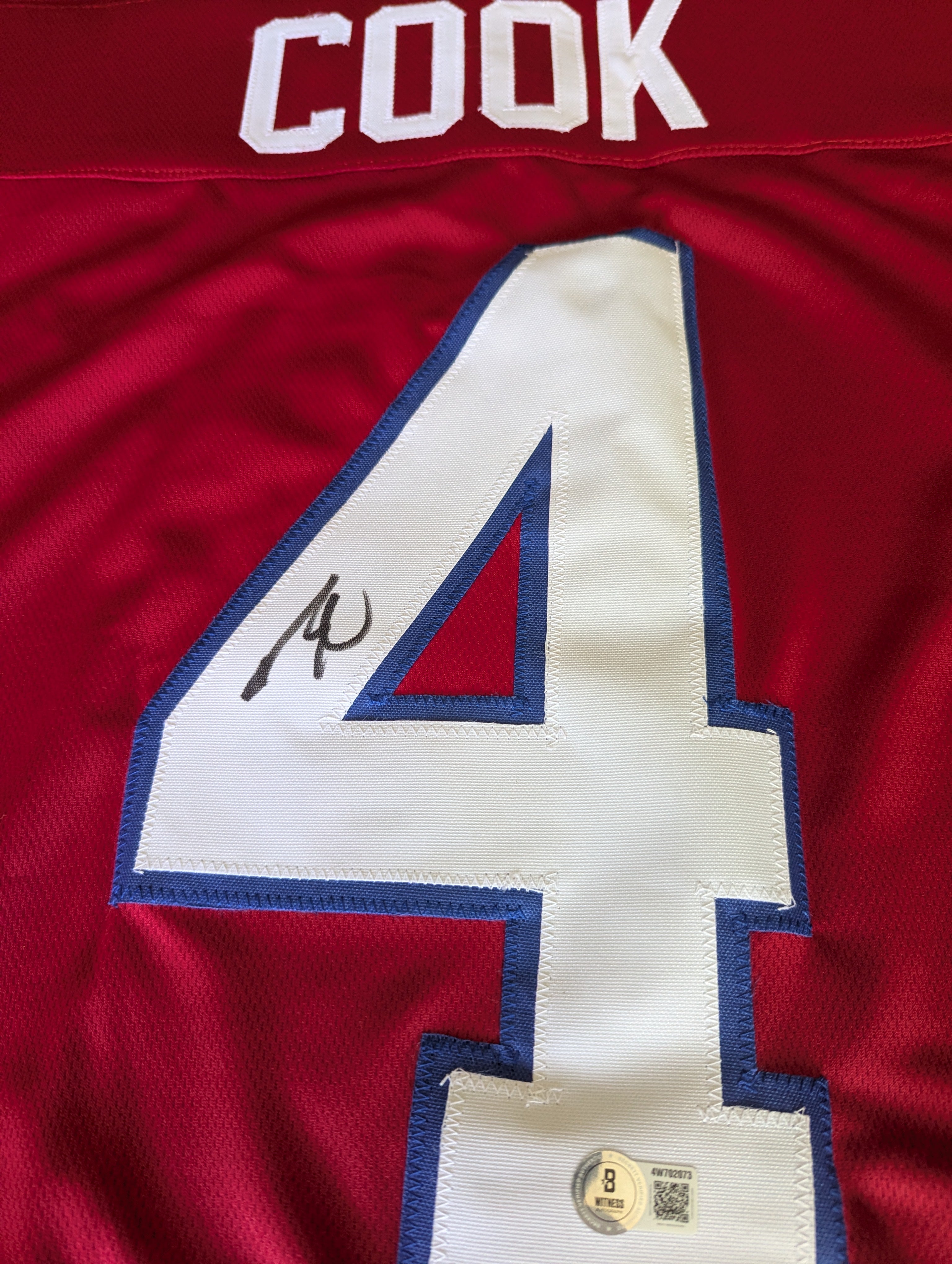 Signed James Cook Custom Jersey (Beckett)