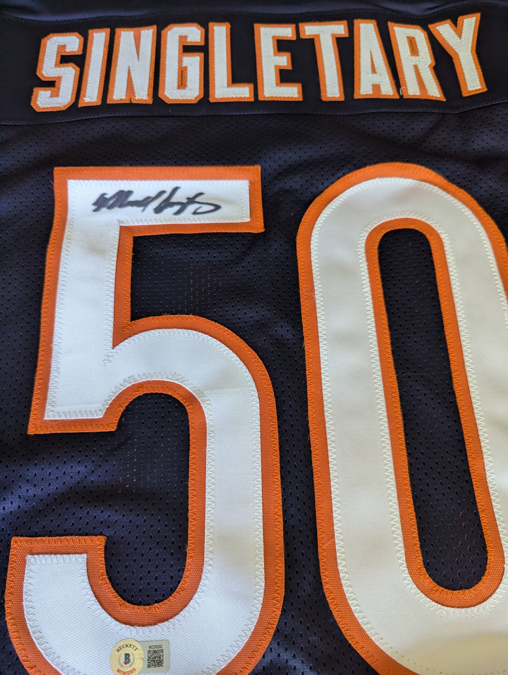 Signed Mike Singletary Custom Jersey (Beckett)